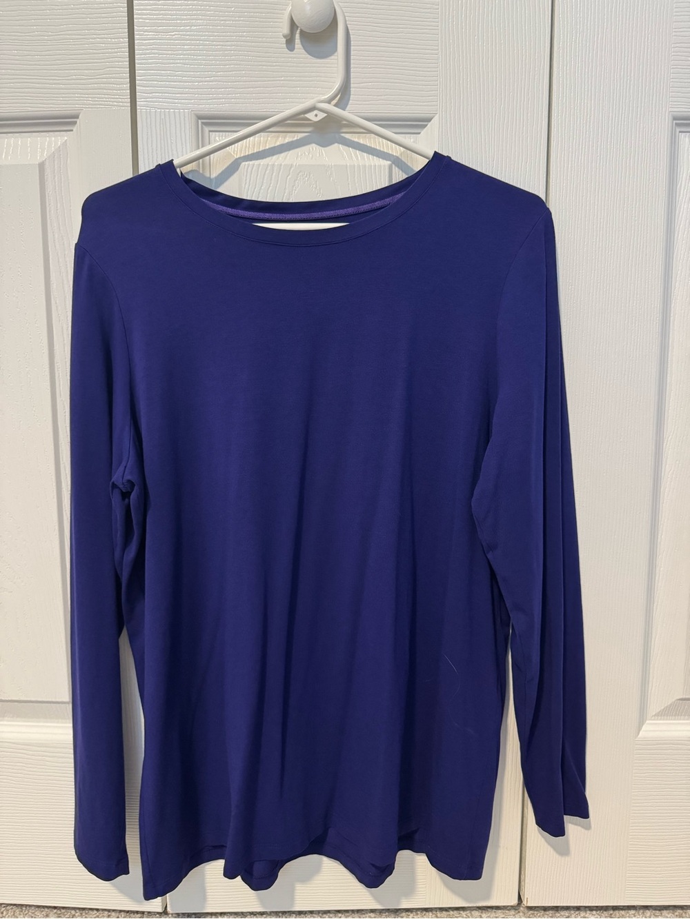 Chicos Touch of Cool Ling Sleeve Purple Tee.